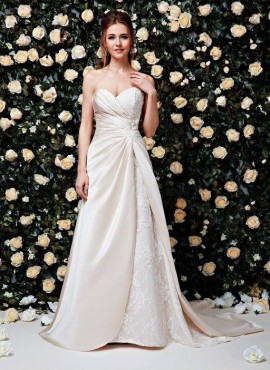 Crux Wedding gown CW380, WHITE Strapless gown, Plus size