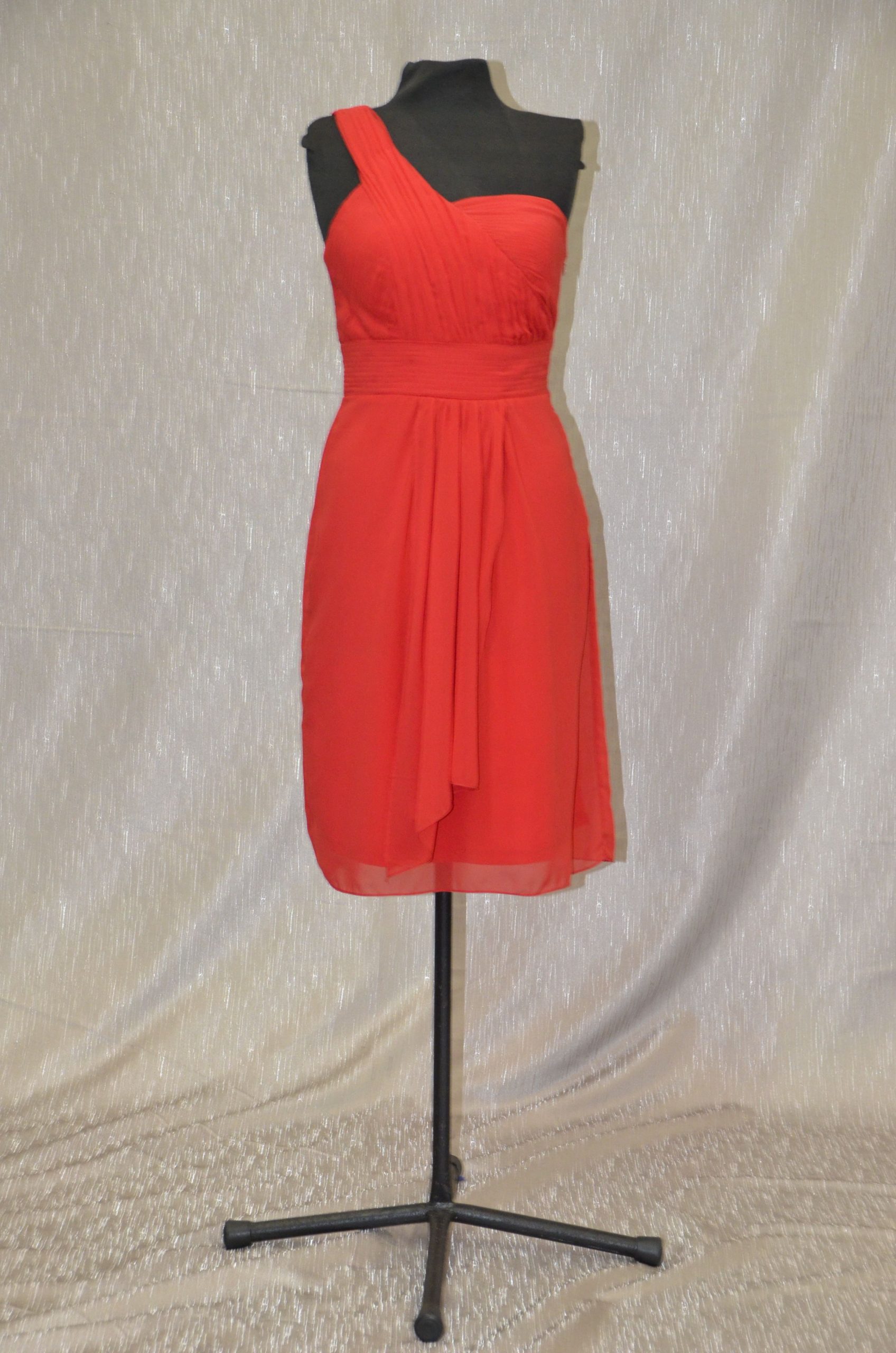 1 shoulder cocktail dress, size 8, red