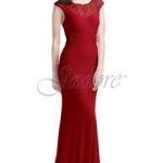 Jadore J5048, Illusion neckline fit & flare, Red size 12