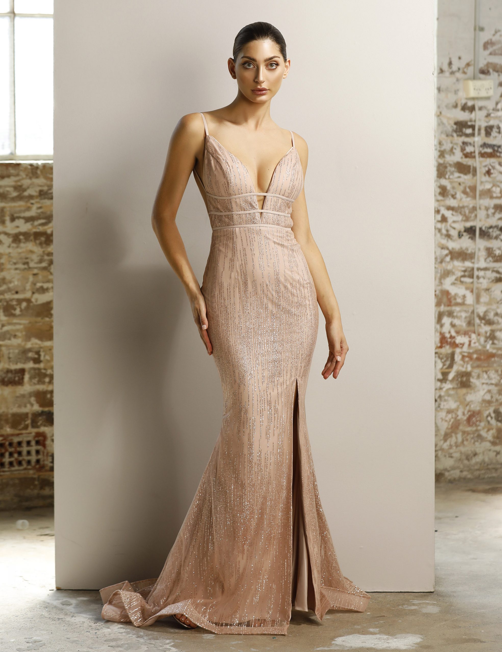 Elegant Lace Jadore Gown, JX1124 Blush -last one