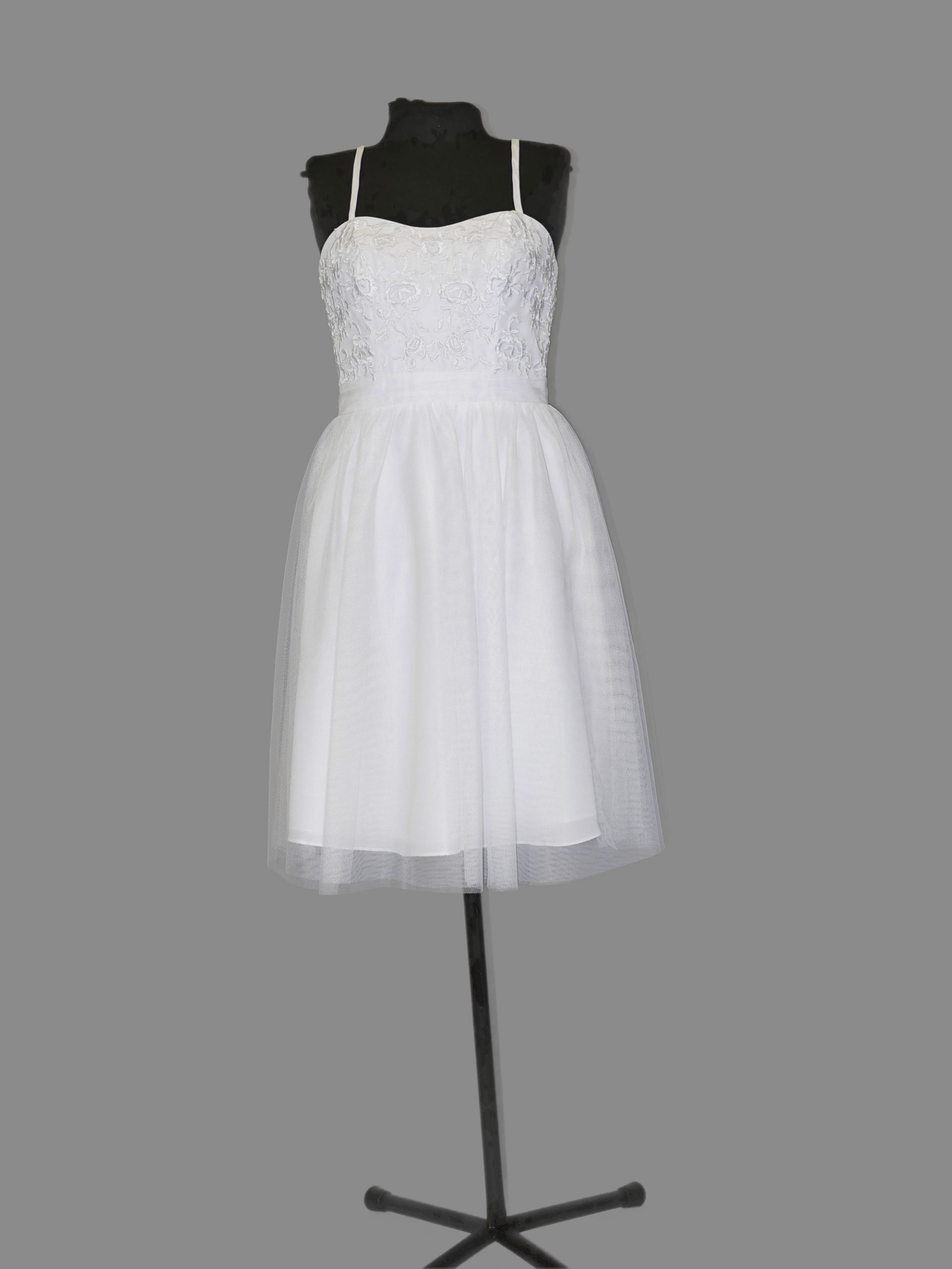 White Alfred Angelo cocktail dress, A8633S, generous Size 4