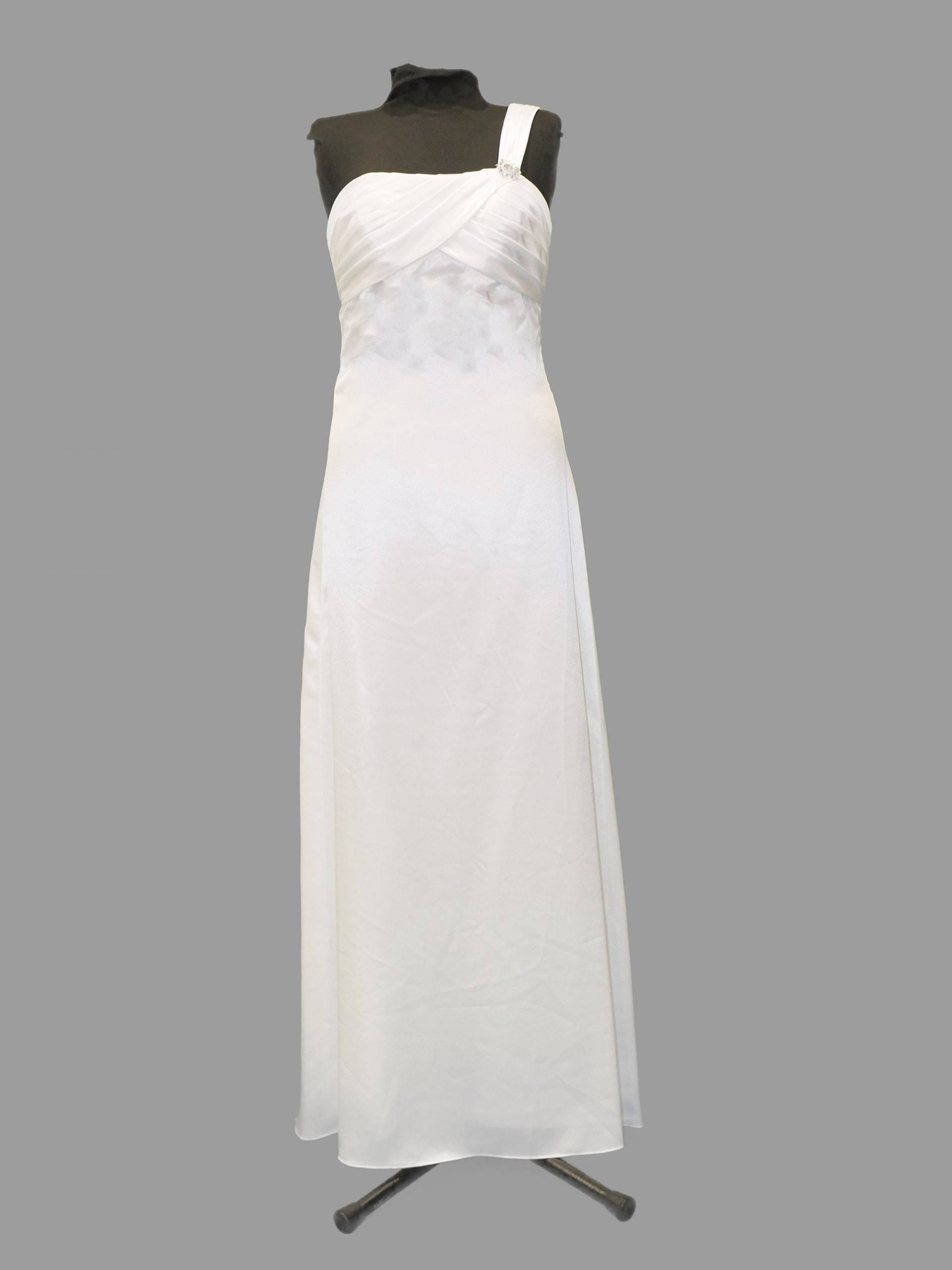 Simple Bridal/Debutante gown, Valencia Jodie, white satin, size 8
