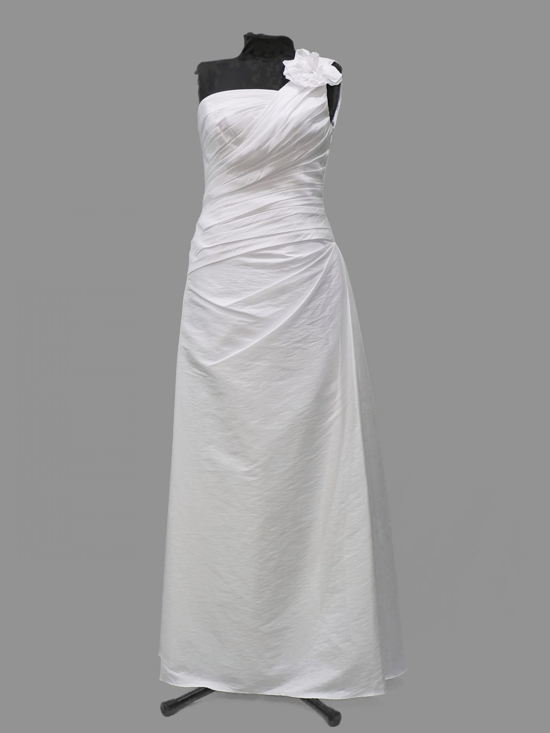 Simple wedding/debutante dress, white taffeta, Crux CB117, small size12