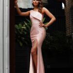 Elegant one shoulder Jadore Gown, JX3067, size 10
